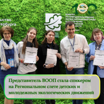 Представитель ВООП стала спикером на Региональном слете детских и молодежных экологических движений Санкт-Петербурга
